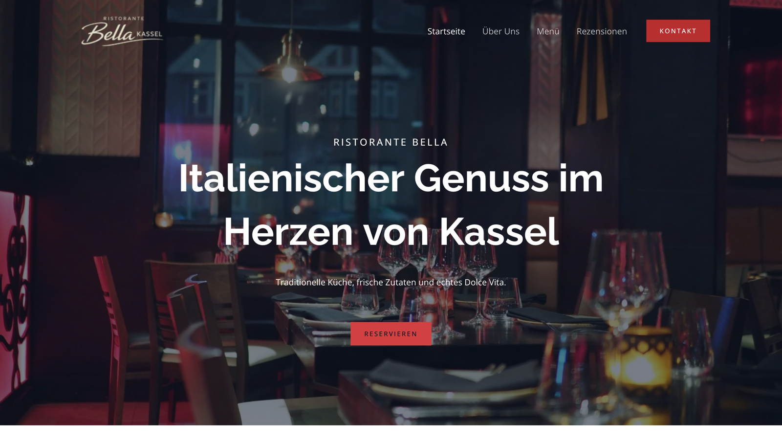 screenshot 2026 01 13 at 10 28 30 ristorante bella kassel italienisches restaurant mit pizza pasta & wein restaurant.emilia webdesign.de